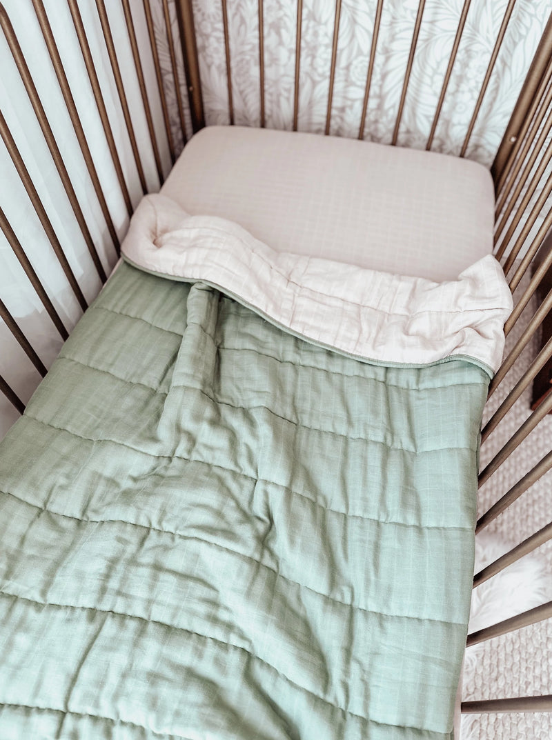 Reversible Bedspread - Sage & Sand