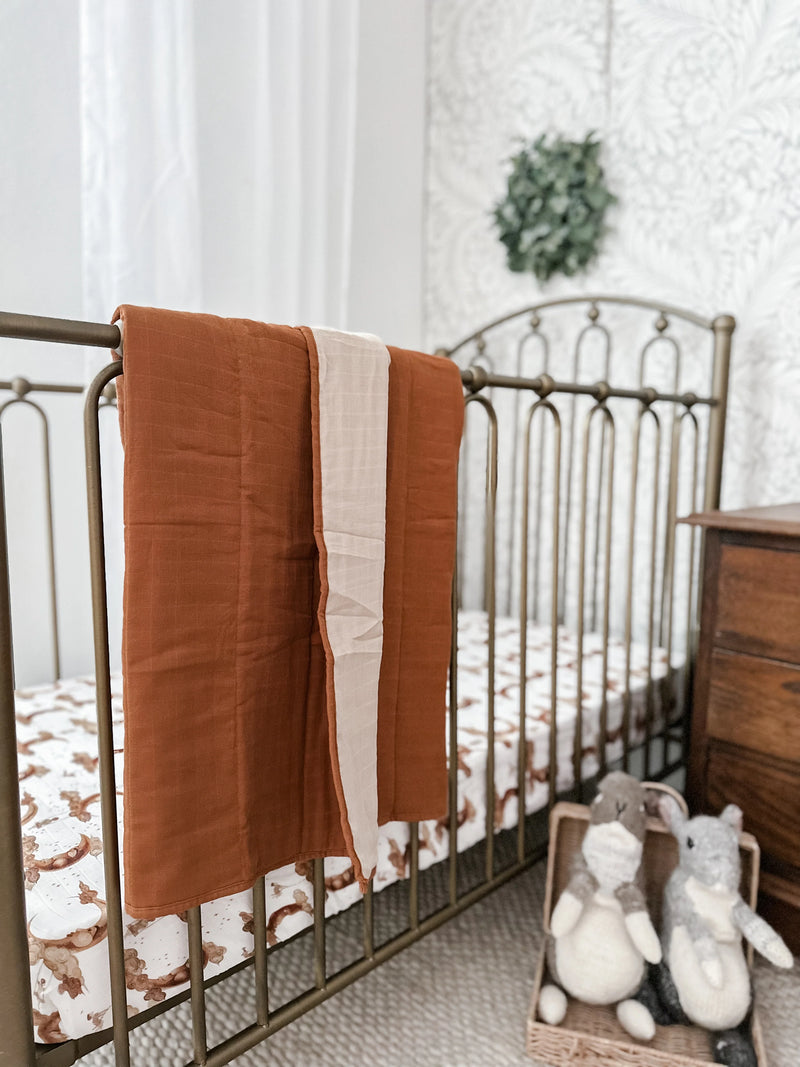 Reversible Bedspread | Rust & Sand