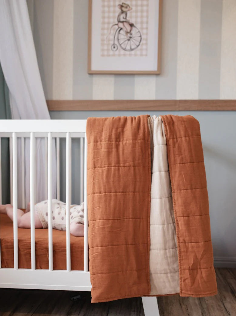 Reversible Bedspread | Rust & Sand