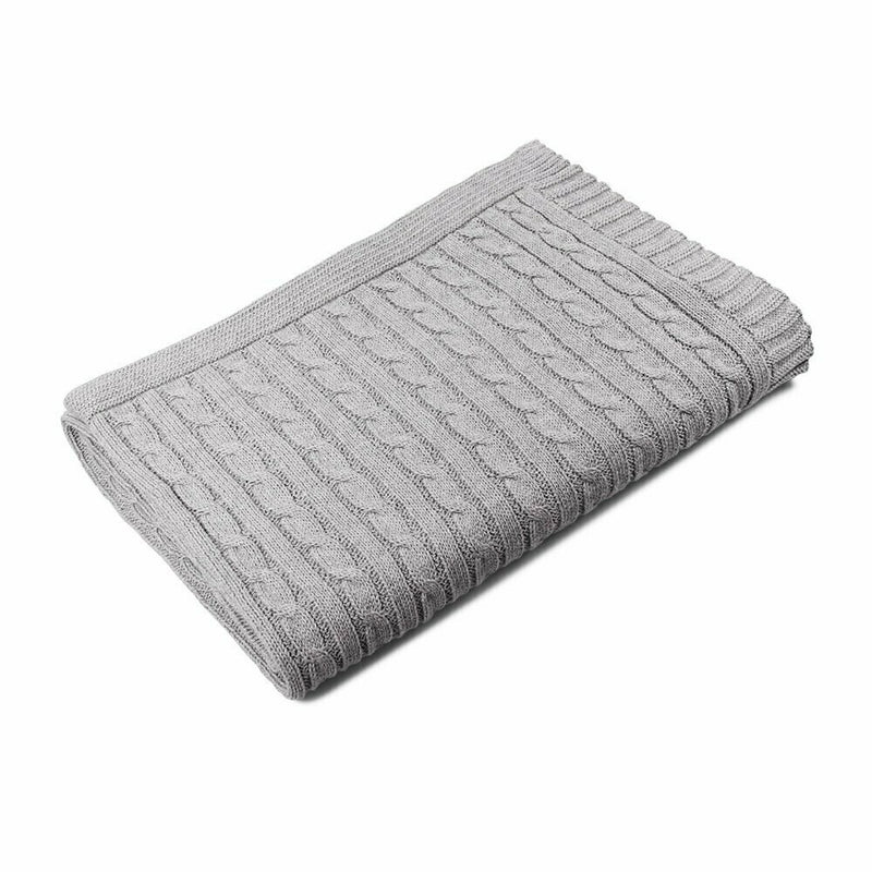 Sammi Cable Knit Stroller Blanket | Grey