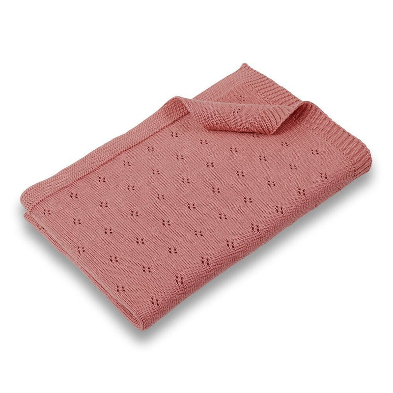 Pointelle Cotton Knit Blanket