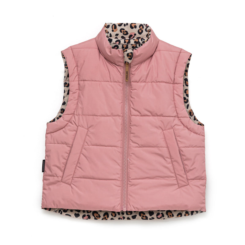 Reversible Vest | Rose Leopard