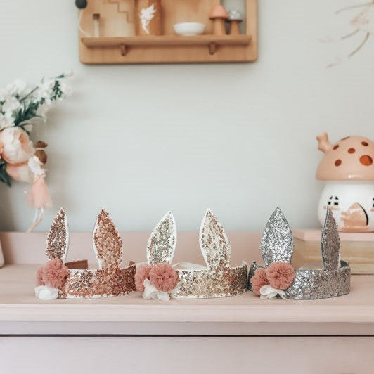Sequin Bunny Crown