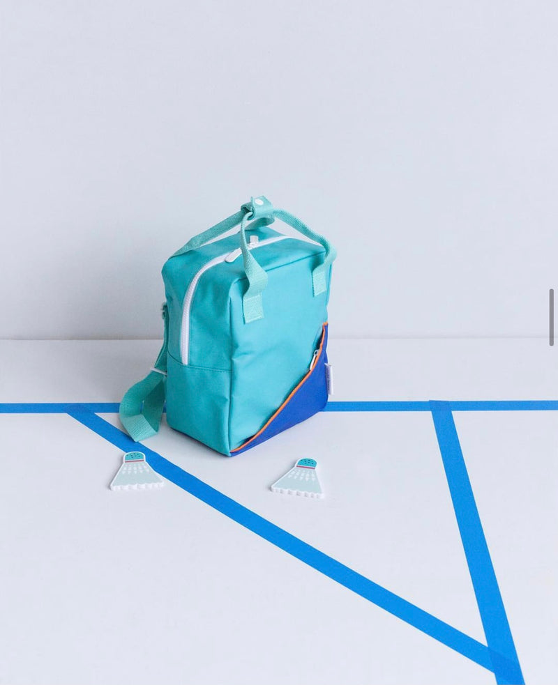 Backpack Diagonal | Retro Mint + Ink Blue | Small