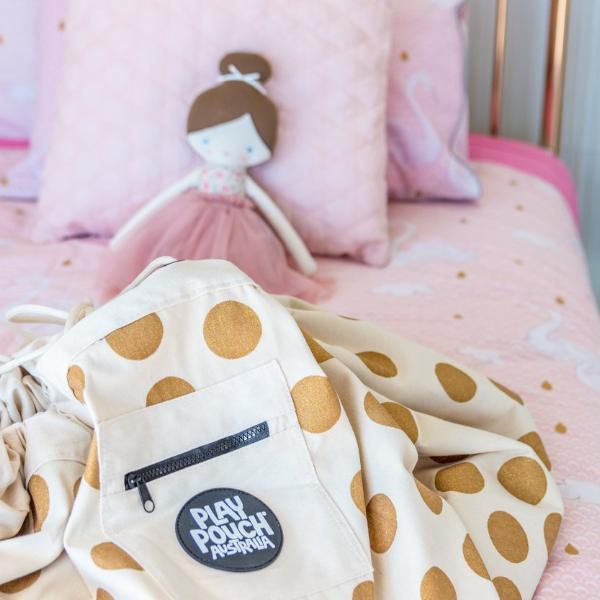 Glitter Gold Dot Play Pouch