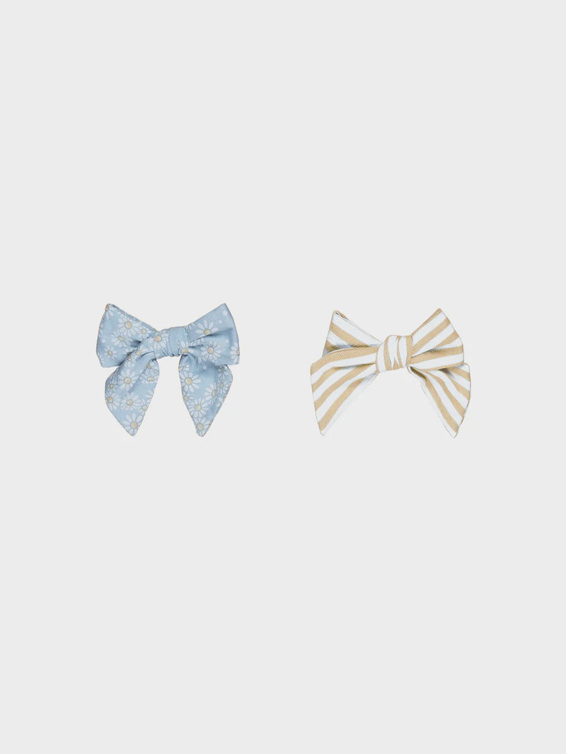 Stripe/Daisy Hair Bow