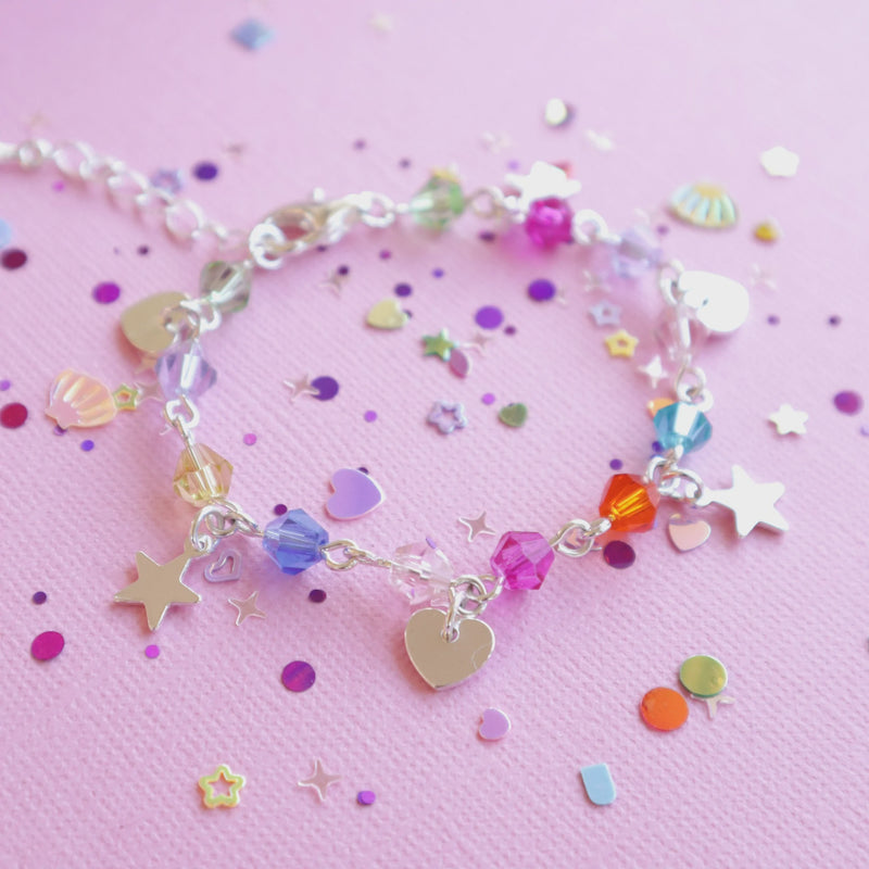 Starry Hearts Charm Bracelet