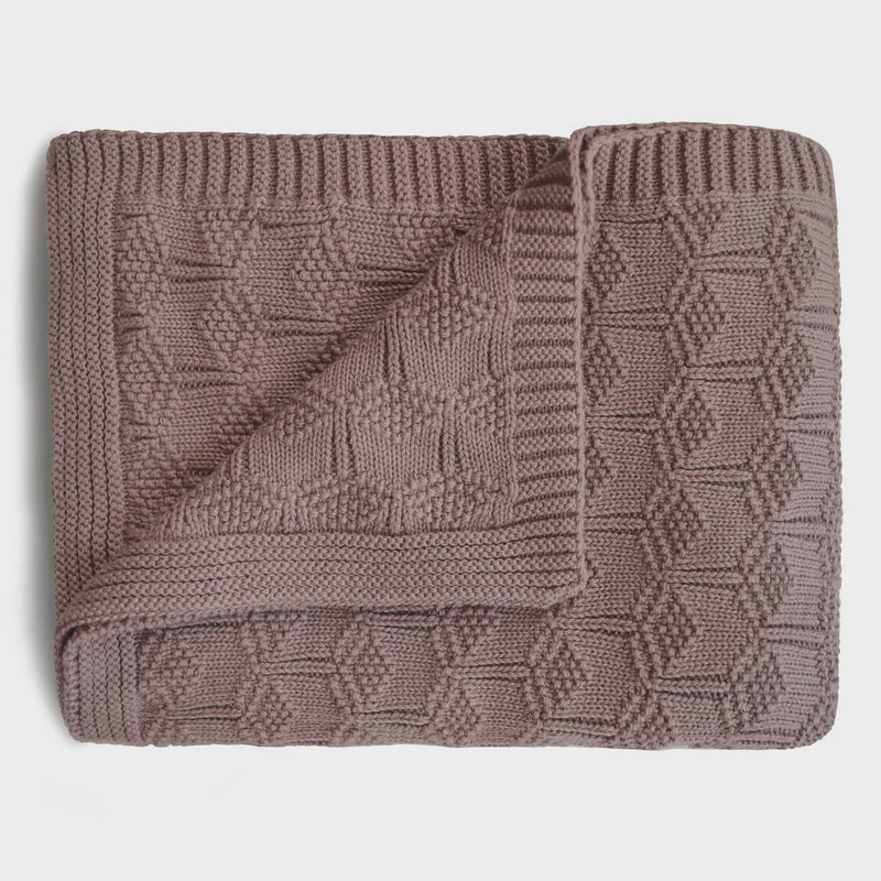 Knitted Baby Blanket Honeycomb | Desert Rose
