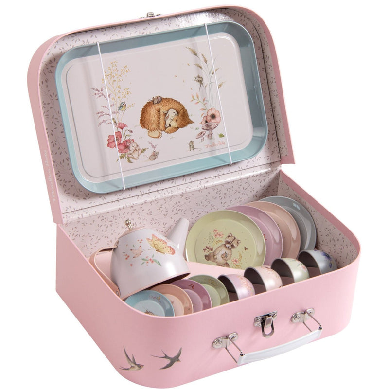 Rosalies Metal Tea Set in case