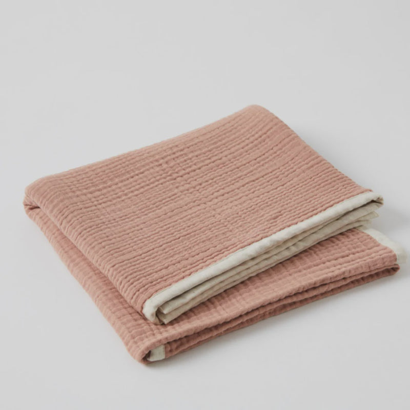 Luna Muslin Cotton Blanket | Desert Pink