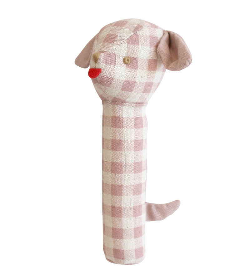 Puppy Squeaker | Rose Check Linen