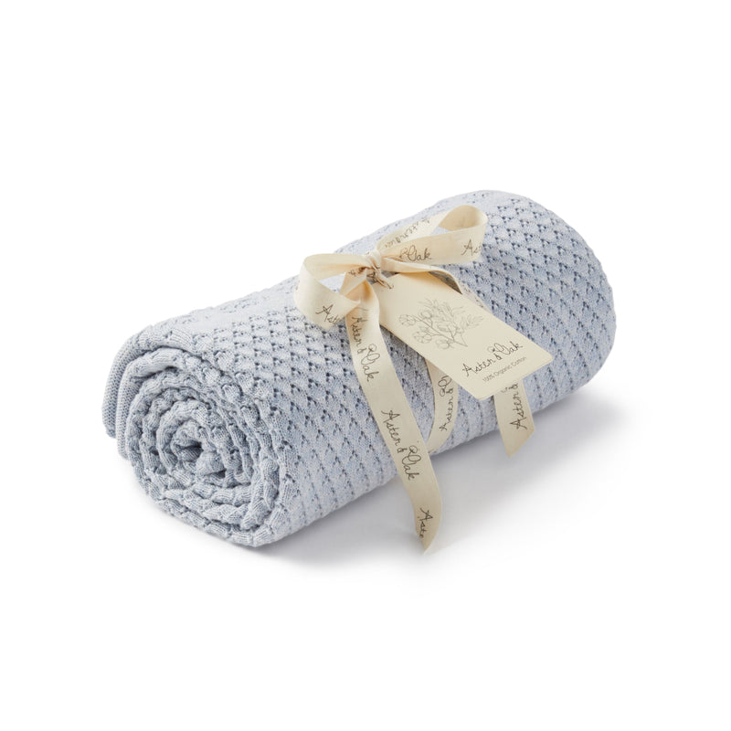 Heirloom Knit Blanket | Blue Marle