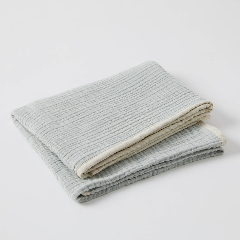 Luna Muslin Cotton Blanket | Sea Mist