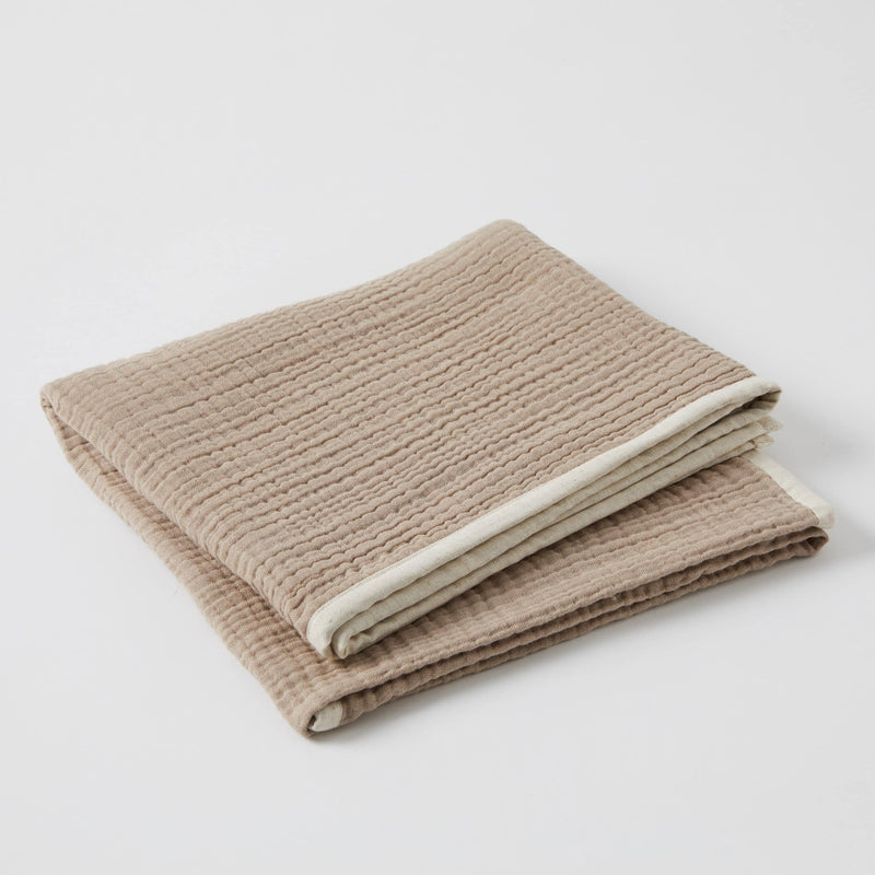 Luna Muslin Cotton Blanket | Almond