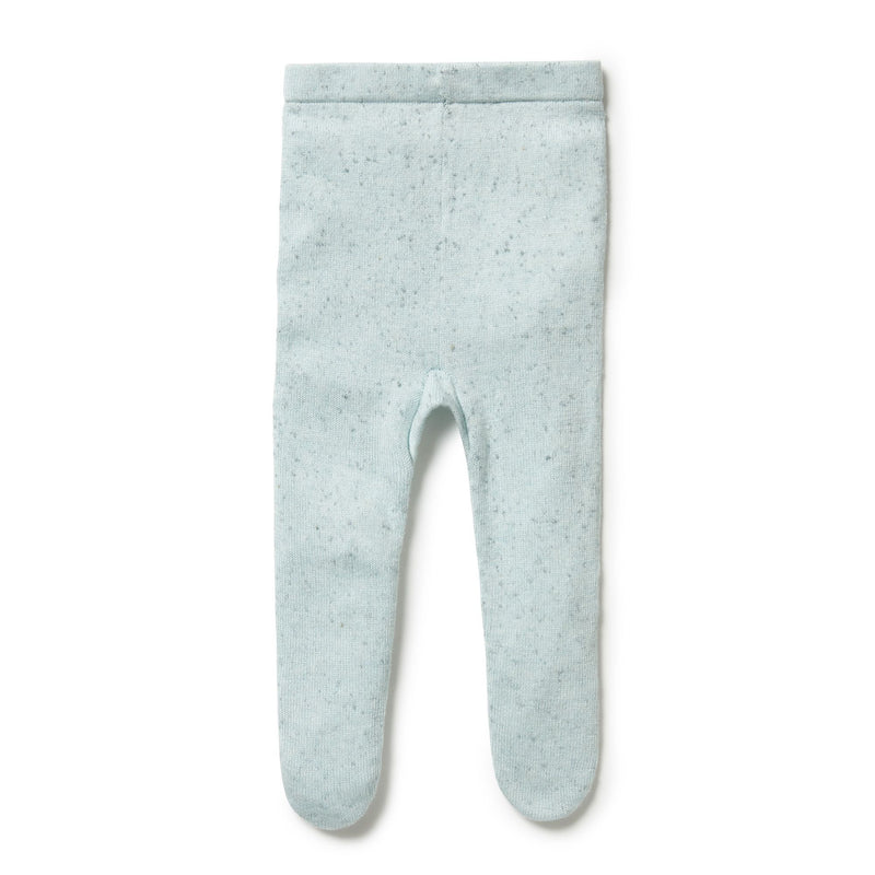 Knitted Legging with Feet | Mint Fleck