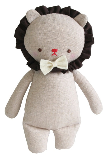 Linen Mini Lion Rattle