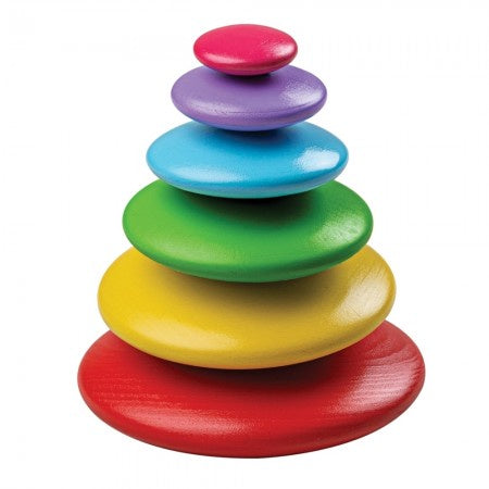 Wooden Stacking Pebble | Rainbow
