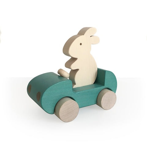 Turquoise Bunny Car