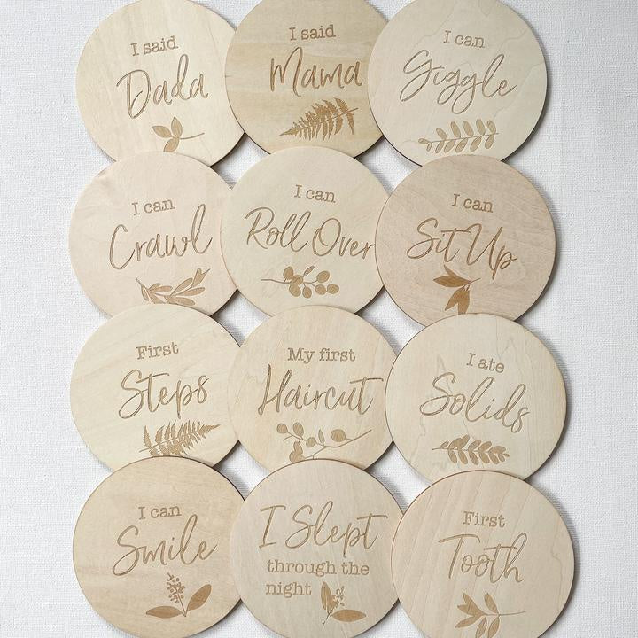 Wooden Milestone Development Discs