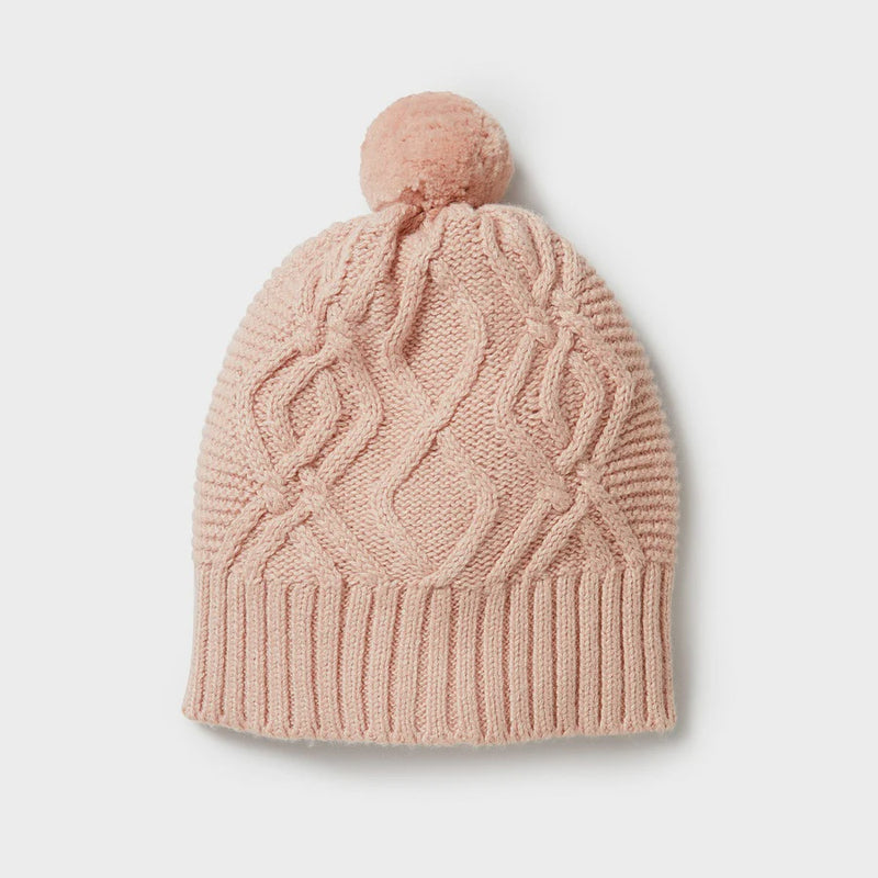 Knitted Cable Hat | Rose