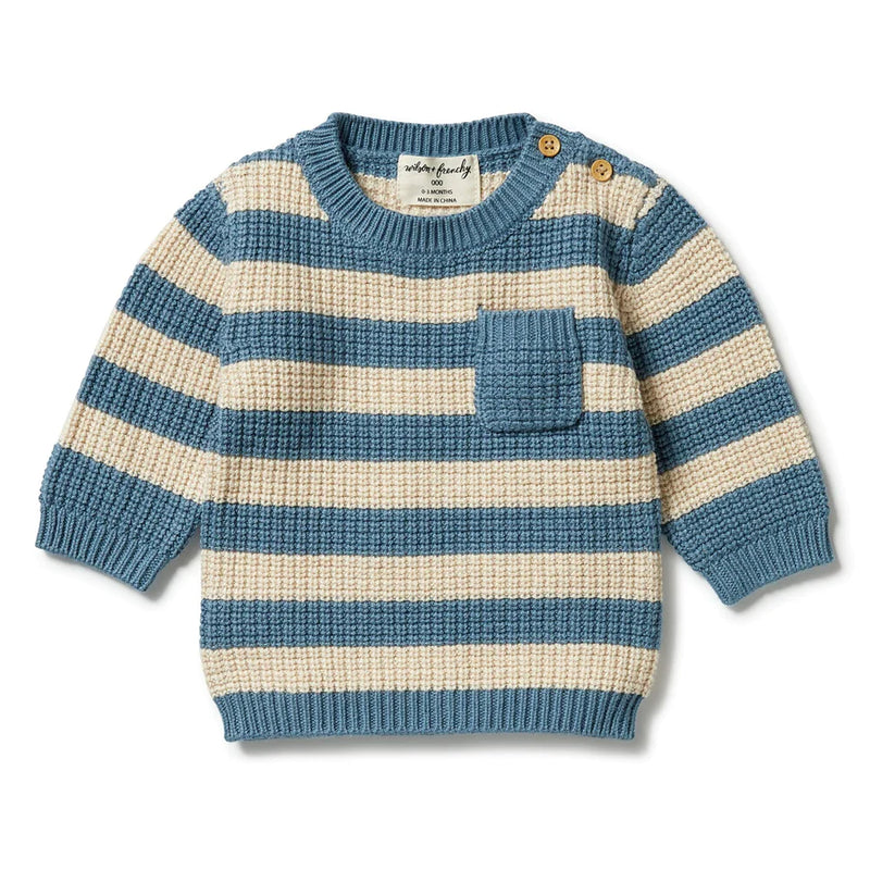 Knitted Stripe Jumper | Bluestone